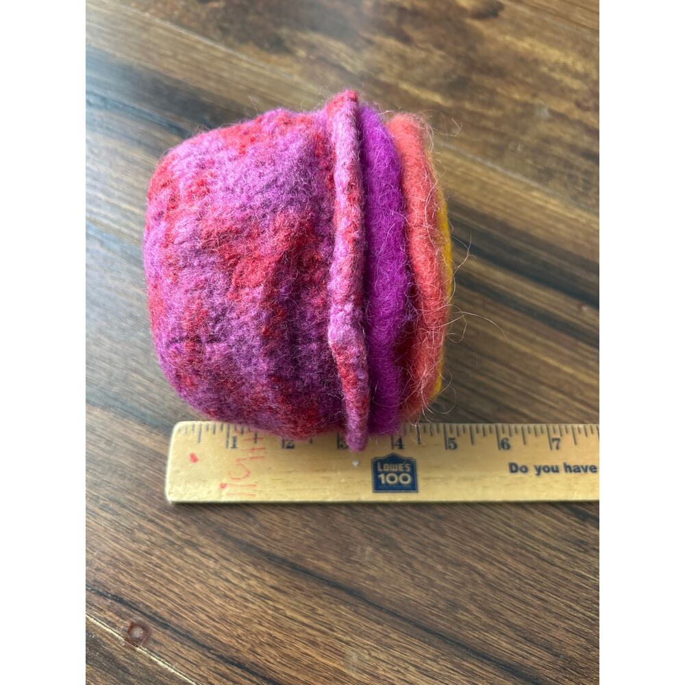 Set of 4 Wool Felt Nesting Bowls Stacking Fiber Arts Montessori Waldorf - Picture 9 of 11